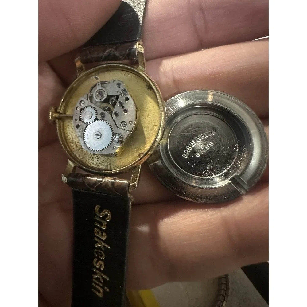 Working VTG Basis Swiss Ladies Watch German Numeral Dial Manual Wind 27mm Rare